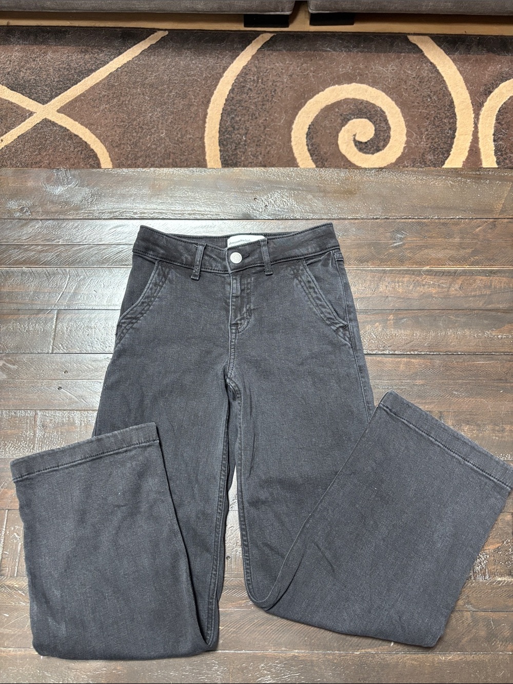 Abercrombie Kids High Rise Wide Leg Black Jeans